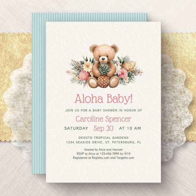Aloha Baby Tropisk Bröllopsdusch Inbjudningar (Skapare uppladdad)