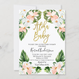Aloha baby tropiska babyduschinbjudan inbjudningar
