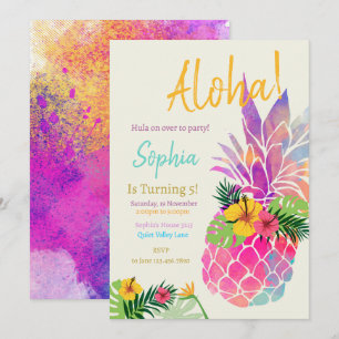 Aloha Barns födelsedag Inbjudningar