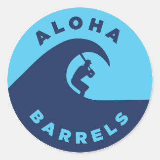 Aloha Barrels 2 Färg Circular Logotyp Runt Klistermärke