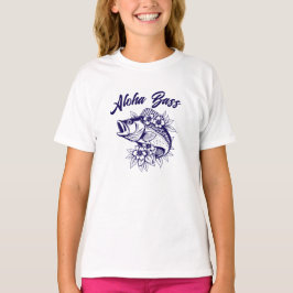 Aloha Bass-Fisherman Stil Mörk blått T Shirt