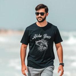 Aloha Bass Hawaiian Fisherman Stil T Shirt