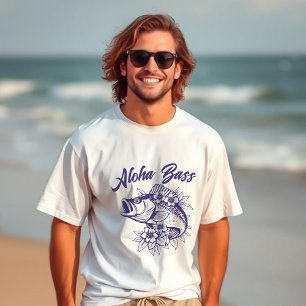 Aloha Bass Hawaiian Fisherman Stil T Shirt