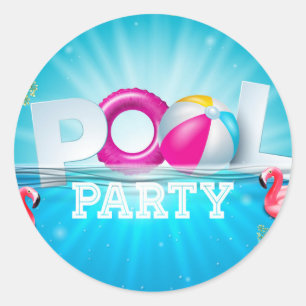 Aloha Bassäng Party Runt Klistermärke