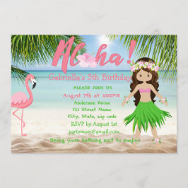 Aloha Beach Girls Luau Födelsedagsfest inbjudan