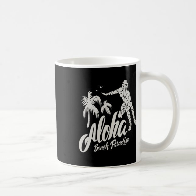 Aloha Beach Paradise Surf Surfing  Kaffemugg (Höger)