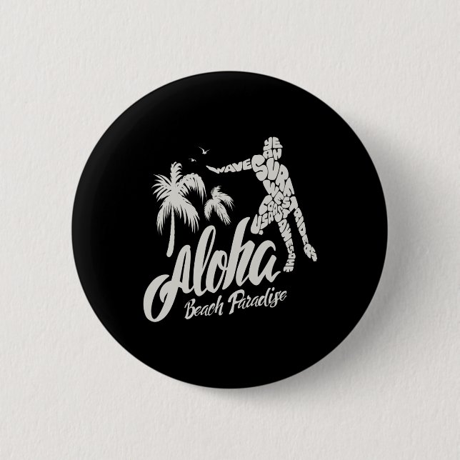 Aloha Beach Paradise Surf Surfing  Knapp (Framsida)
