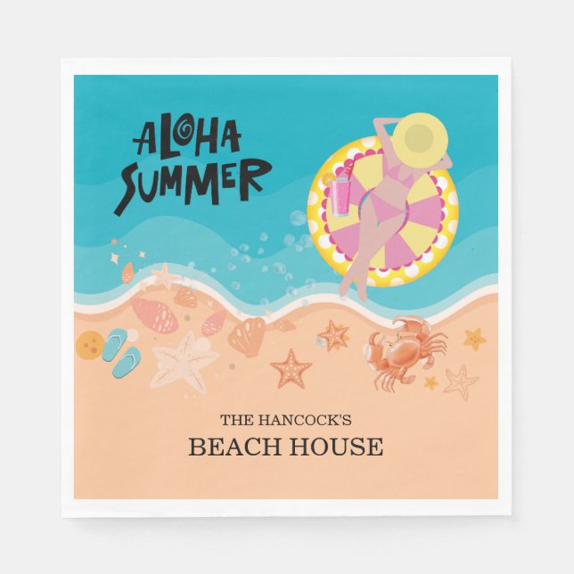 Aloha Beach Party Pappersservett (Framsidan)