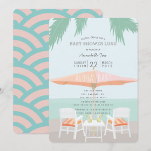 Aloha Beach Rosa Turcos Baby Shower-inbjudan Inbjudningar
