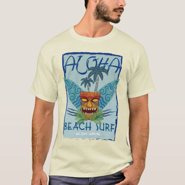 Aloha - Beach Surf T Shirt (Framsida)