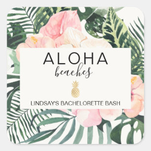 Aloha Beacher Bachelorette Fyrkantigt Klistermärke