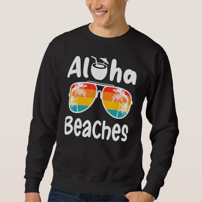 Aloha Beacher Coola och sommar Lång Ärmad Tröja (Framsida)