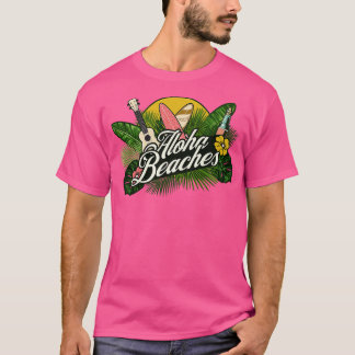 Aloha Beacher Hawaiian Hawaii Tropical Plants Flow T Shirt
