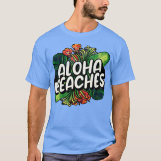 Aloha Beacher Hawaiian Hawaii Tropical Plants Flow T Shirt