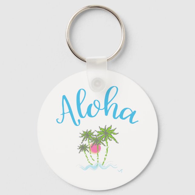 Aloha Beacher Hawaiian Stil, sommar Nyckelring (Framsida)