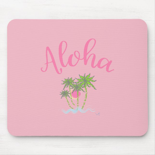 Aloha Beacher Hawaiian Stil Sommar Tropical Rosa Musmatta (Framsidan)