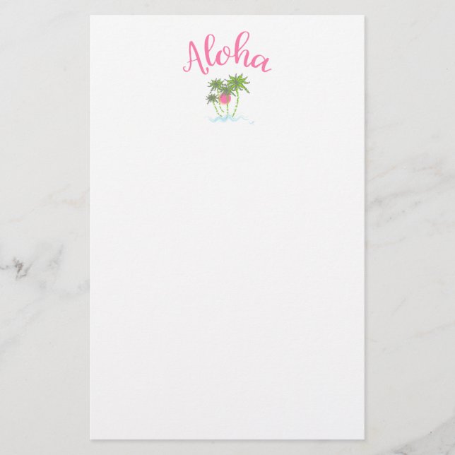 Aloha Beacher Hawaiian Stil Summera Brevpapper (Framsida)