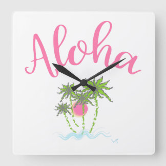 Aloha Beacher Hawaiian Stil Summera Fyrkantig Klocka