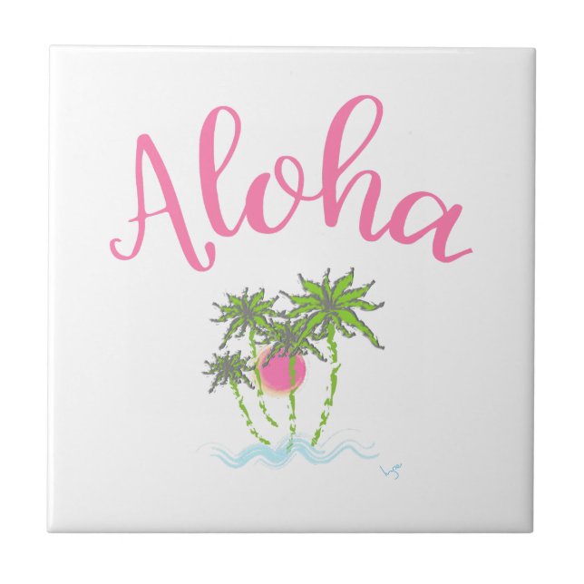 Aloha Beacher Hawaiian Stil Summera Kakelplatta (Framsidan)