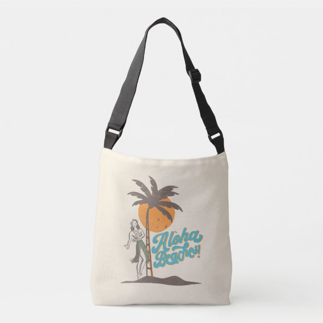 Aloha Beacher Hula Girl Hawaii Hawaiian Retro Axelväska (Framsida)
