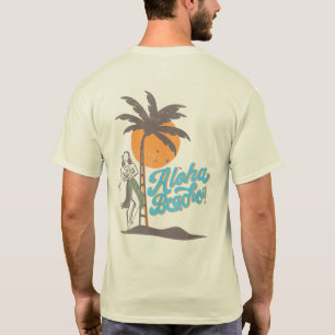 Aloha Beacher Hula Girl Hawaii Hawaiian Retro T Shirt