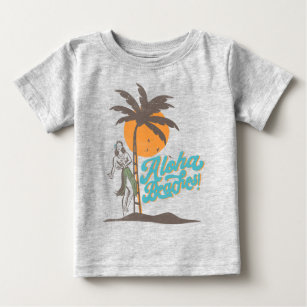 Aloha Beacher Hula Girl Hawaii Hawaiian Retro T Shirt