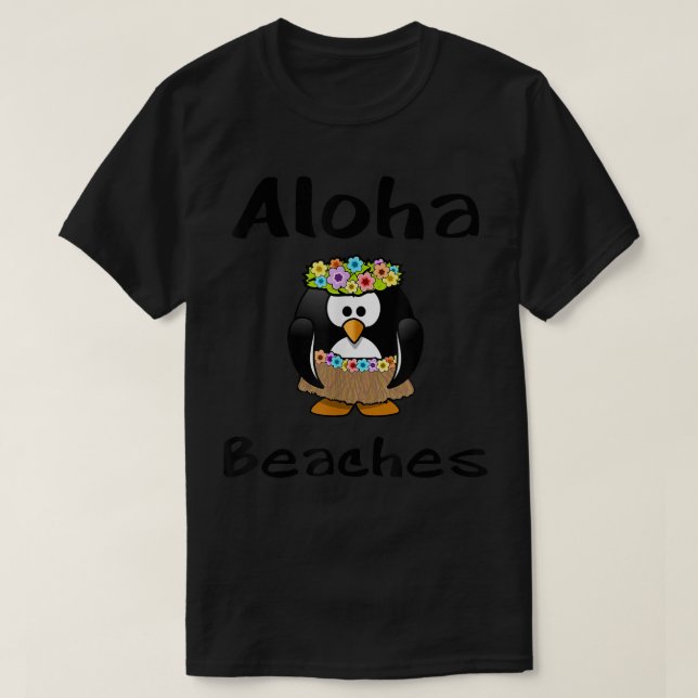 Aloha Beacher Penguin Hula Dance Funny T Shirt (Design framsida)