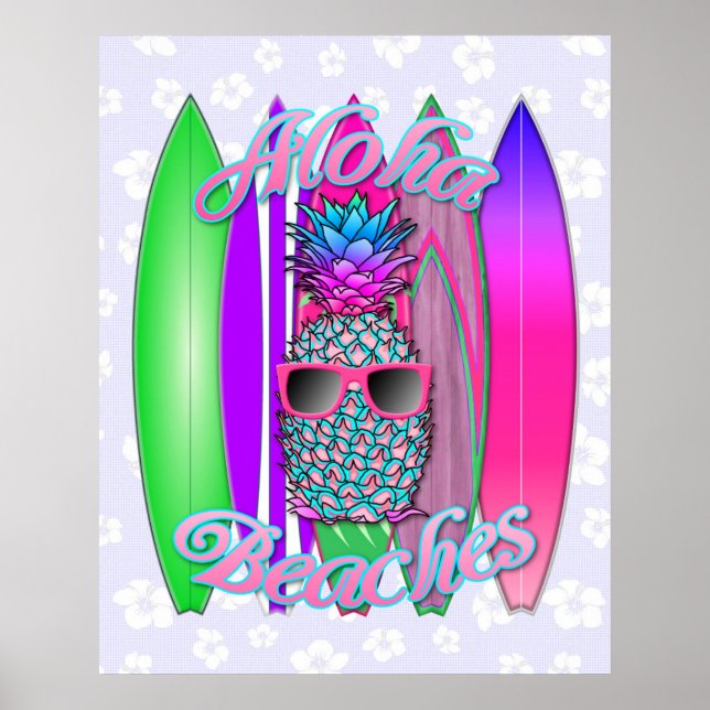 Aloha Beacher Pineapple Poster (Framsidan)