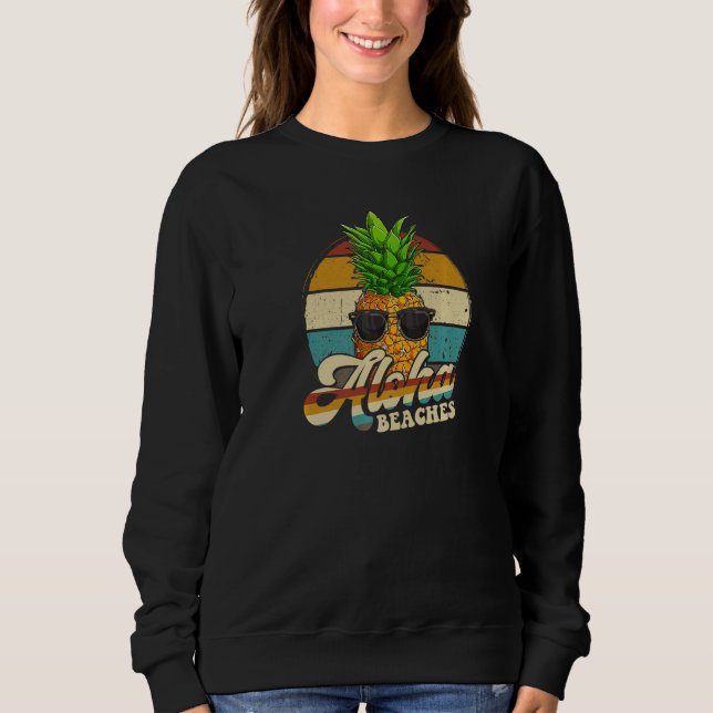 Aloha Beacher Pineapple Sunglasses Aloha Hawaii Ha T Shirt (Framsida)
