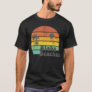 Aloha Beacher Retro Beach Vacation, sommarcitat Wo T Shirt
