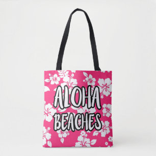 Aloha Beacher Rosa Hibiscus tockväska Tygkasse
