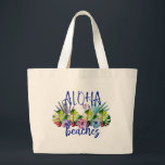 Aloha Beacher Tropical Hawaiian Summer Jumbo Tygkasse<br><div class="desc">Den här designen har skapats genom digital grafik. Det kan vara personlig i det område som har tillhandahållits Kontakta mig på colorflowcreations@gmail.com om du vill ha den här designen på en annan produkt, behöver hjälp med designen eller har en speciell begäran. Köp min ursprungliga abstrakt-akrylmålning för försäljning på www.etsy.com/shop/colorflowart. Se...</div>