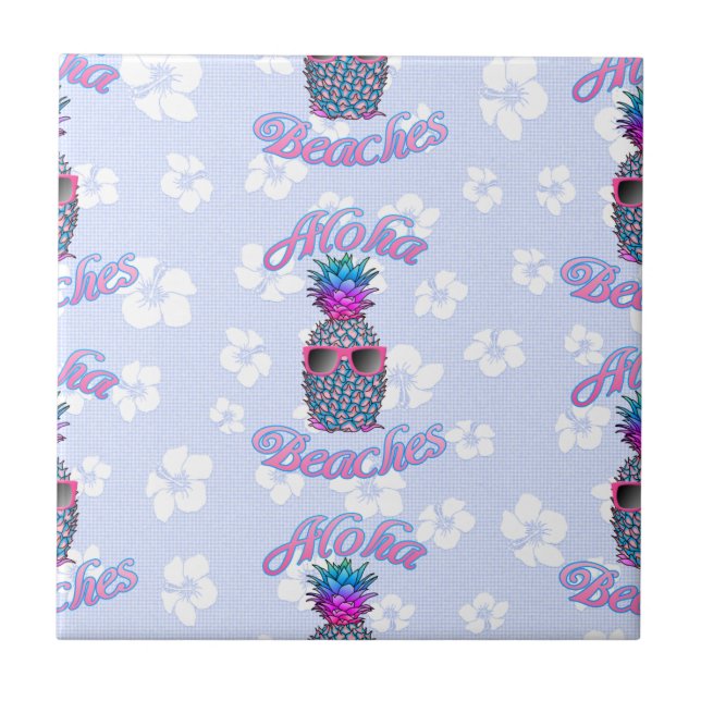 Aloha Beacher Tropical Pineapple Kakelplatta (Framsidan)