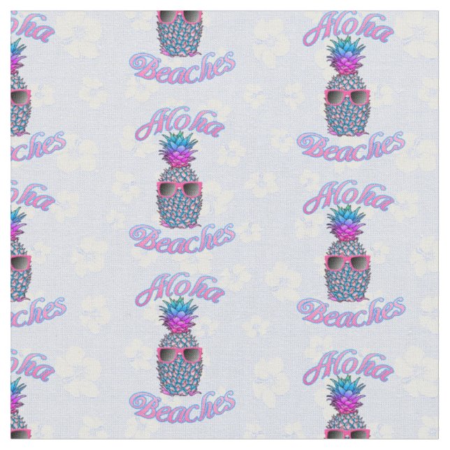 Aloha Beacher Tropical Pineapple Tyg (Närbild)
