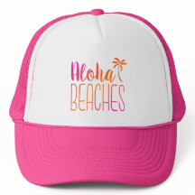 Aloha Beacher | Truckerkeps för rosa och Orange