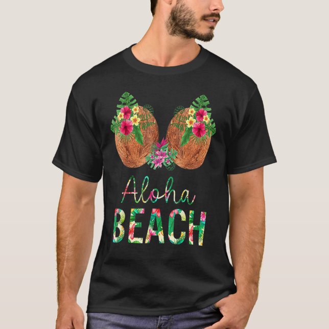 Aloha Beaches Hawaiian Coconut Bra Summer T Shirt (Framsida)