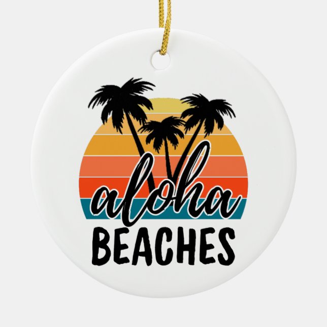 Aloha BEACHES Julgransprydnad Keramik (Framsidan)
