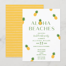 Aloha Beaches pineapple Bachelorette Party Inbjudningar