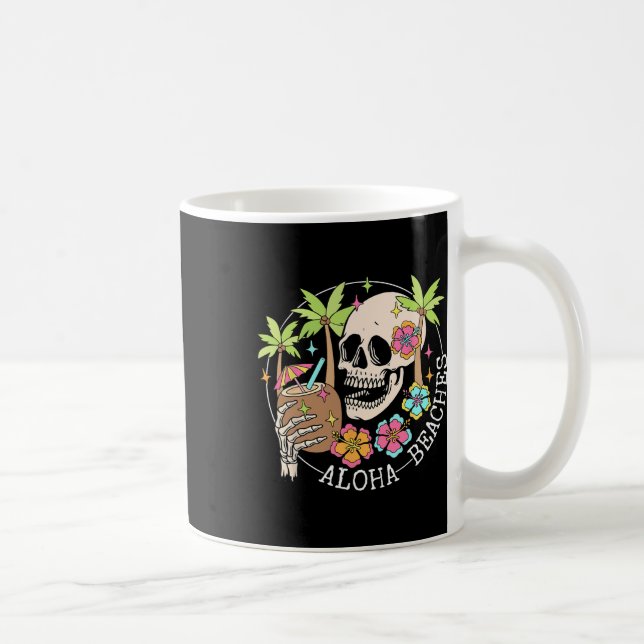 Aloha Beachs Skeleton Summer Vacation Hawaii Famil Kaffemugg (Höger)