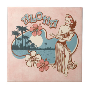 Aloha belägger med tegel den Hula flickan Kakelplatta