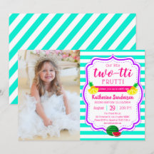 Aloha Birthday Luau Tropical Photo Two-tti Frutti