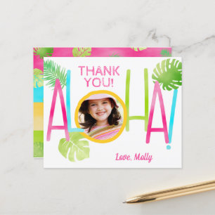 Aloha Birthday Tropical Luau Photo - tackkort