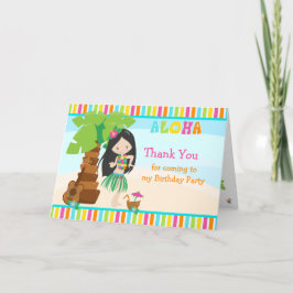 Aloha Black Hair Girl - tackkort