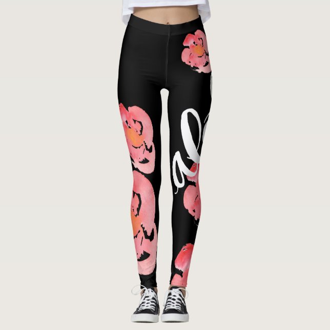 Aloha blommiga Leggings (Framsida)