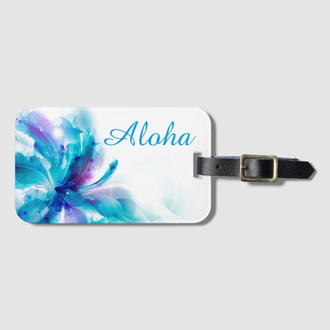 Aloha Blommigt Luggage Tag Bagagebricka (Framsida horisontal)