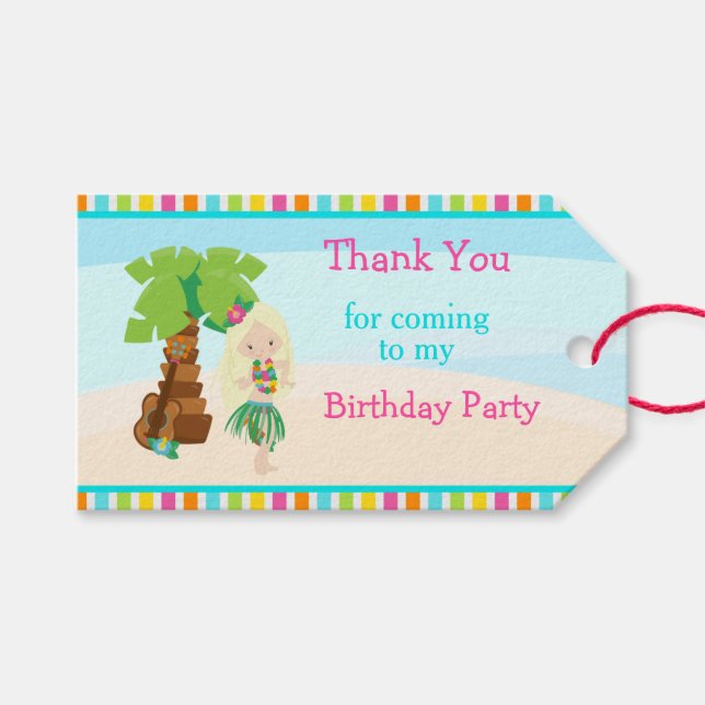 Aloha Blonde Hair Girl Presentetikett (Framsidan (Horisontell))