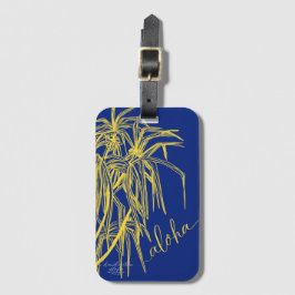 Aloha Blue Gult Hala Träd Bag Märkre Bagagebricka