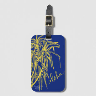 Aloha Blue Gult Hala Träd Bag Märkre Bagagebricka