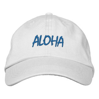ALOHA Blue och White Broderad Keps
