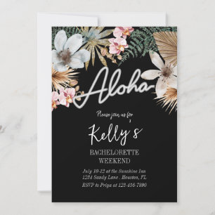 Aloha Boho Tropical Botanical Bachelorette Helg Inbjudningar